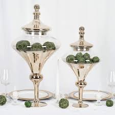 These apothecary jars are gorgeous! 2 Champagne Ombre Large Glass Teardrop Apothecary Jars With Lids