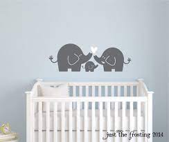 Elephant Family Wall Decal Nursery Elephant Decal By Just The Frosting Vinyl Decor 12 00 Baby Room Decor Nursery Wall Decals Boy Elephant Nursery
