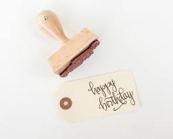 Rubber stamp artist fred mullet made a whole line of rubber stamps of fish prints (and there are some silicon fish you can buy to do this whether you're designing homemade cards or decorating a boring wall, stamps are a fun way to create pretty designs that require very little artistic talent. Happy Birthday Rubber Stamp Calligraphy Stamp Gift Tag Etsy Card Making Birthday Card Making Gifts Wedding Rubber Stamps