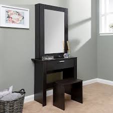 The dressing table and stool should fit easily in this area without blocking your way or causing you to bump into other furniture, and the mirror shouldn't block any windows, though you'll want it near a window. Buy Hobson Dressing Table Dark Brown 1 Drawer With Stool Online At Cherry Lane