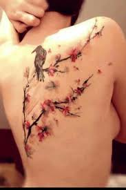 Bird On Tree Branch Tattoo Magical Cherry Blossom Tree Branches With Bird Beautiful Watercolour Design Tattoos Kirschbluten Kirschbluten Tattoo Tattoos Frauen