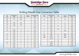 crochet needle conversion chart knitting needles sizes