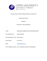 Dan anda boleh memasukkan yang terakhir hanya selepas menerima ijazah sarjana muda. Statistik Untuk Psikologi Studocu