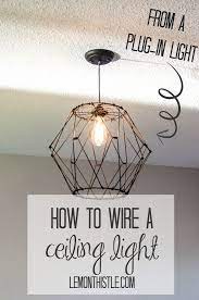 Drill through the floor in the correct stud bay and send the wires for the switch and the light up to the switch using the fish wire the new fixture in the box and mount it to the ceiling. How To Wire A Ceiling Pendant Lemon Thistle Ceiling Lights Plug In Pendant Light Ceiling Pendant