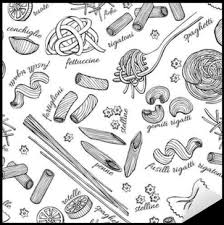 Kosox vegetable spiral slicer, zucchini noodle, spaghetti and pasta zoodle maker, create both julienne strands and fettuccine floral patterns. Download Hd Vector Hand Drawn Pasta Pattern Pasta Vintage Transparent Png Image Nicepng Com