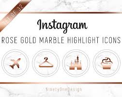 Birthday Instagram Highlight Cover Marble Rose Gold Marble Instagram Story Highlight Icons Pack Of 32 Etsy Rose Gold Marble Instagram Story Instagram Story Template