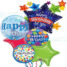 This beautiful floating bunch comes with 8 colorful happy birthday balloons. My Custom Balloons Big Birhtday Party Balloon Bouquet Delivery
