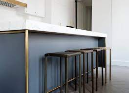 Mission kitchen island leg (raised panel). Blue Kitchen Island With Brass Legs Modern Kitchen