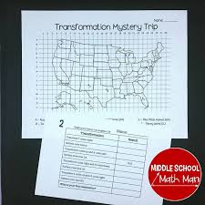 Measure the angle of incidence with your protractor. Transformation Usa Mystery Trips Practicing Translations Reflections And Rotations In Middle School Math Middle School Math Man