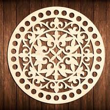 Squaring the circle is loads of fun in crochet. Floral Mandala Bottom Circle Wooden Base For Crochet Basket Dxf File Vector For Cnc