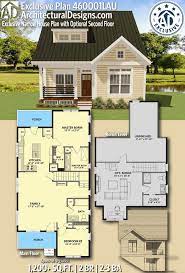 Plan 460001la Exclusive Narrow House Plan With Optional Second Floor Narrow House Plans Sims House Plans Small House Plans
