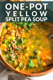 One Pot Yellow Split Pea Soup Recipe In 2020 Yellow Split Pea Soup Split Pea Soup Vegan Soup Recipes
