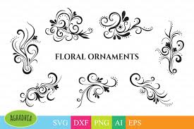 Almost files can be used for commercial. Floral Svg Design Swirls Vector Elements Flower Svg Ornaments Decoration Svg 101599 Decorations Design Bundles