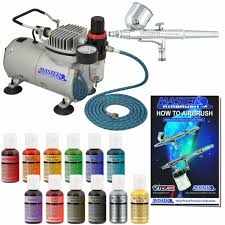 cake decorating airbrush kit air compressor chefmaster 12 color food coloring