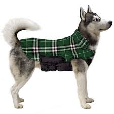 Tpyqdirect Dog Jacket Waterproof Windproof Reversible British Style Plaid Dog Vest Winter Coat Warm Dog Apparel Cold Weather Dog Jacket Small Medium