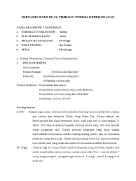 Zara hana perawat pelaksana 1 : Skenario Timbang Terima