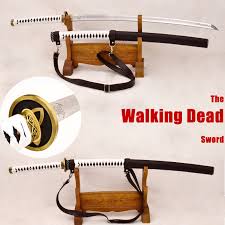 3.8 out of 5 stars 5. Walking Dead Sword Katana Samurai Japanese Michonne S Zombie Killer Kobuse Blade Real Hamon Full Tang Steel Golden Alloy Tsuba