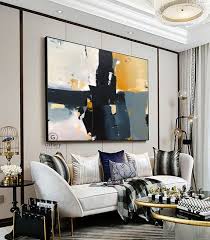 Geometric Large Canvas Art Abstract Painting Large Wall Art Etsy Apartment Living Room Design Living Room Designs Living Room Modern