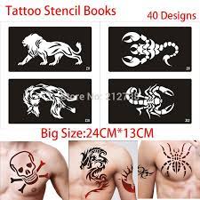 40pcs Big Size Dragon Tiger Patterns Body Tattoo Stencils Books Popular Temporary Airbrush Tatto Henna Tattoo Temporary Henna Tattoo Stencils Tattoo Stencils