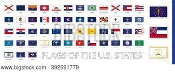 50 us state flags, in alphabetical order, alabama, alaska, arizona, . Postage Flag Set Us Vector Photo Free Trial Bigstock