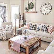 Christmas Farmhouse Family Room Farm House Living Room Farmhouse Decor Living Room Cozy Living Rooms