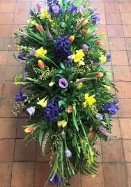 Spring Flower Casket Spray Four Seasons Floral Design Manchester