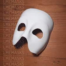 The Phantom Of The Opera Leather Mask White Theatrical Masks Etsy Leather Mask Phantom Of The Opera Masks Masquerade