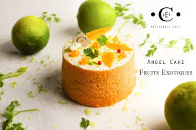 L Angel Cake Fruits Exotiques Passion Fruit Banana Mango Lime Patisserie Ciel Patisserie Delicieux Gateaux Cuisine