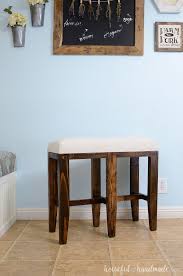 With clean lines and simple design, this bar stool easily matches any other type of interior decor; Upholstered Barstool Benches Diy Barstool Bench Diy Bench Upholstered Barstools