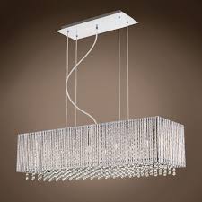 Joshua Marshal Diamond Ice 10 Light 35 Chrome Crystal Rectangular Pendant Light 701775 From Diamond Ice Collection Rectangular Pendant Light Pendant Light Rectangular Pendant
