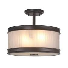 World Imports 2 Light Oil Rubbed Bronze Semi Flush Mount Light With Ribbed Glass Shade Wi60988 The Home Depot Flush Mount Lighting Bronze Lighting Semi Flush Mount Lighting