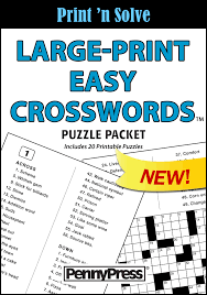 Crossword puzzles on family esl puzzle printable english crossword. Large Print Easy Crosswords Puzzle Packet Vol 1 Penny Dell Puzzles