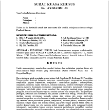 Download as pdf, txt or read online from scribd. Contoh Surat Kuasa Khusus Advokat