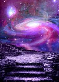 Stairs To Space Metal Poster Print Engels Espinoza Displate In 2021 Space Art Cool Wallpaper Galaxy Art