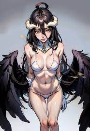 ai generated albedo (overlord) breasts cameltoe overlord  (maruyama) succubus 