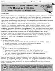 Beaks of finches lab answer key read book beak of finches lab answer key can be saved or stored in computer or in your laptop. Beaks Of Finches Lab Procedure Beaks Of Finches Lab Procedure 1 Split The Lab Class Into Groups Of 2 Students Per Group 2 Give Each Group One Of Course Hero