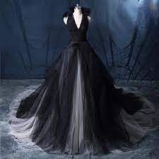 Gothic Sleeveless Haltered Tulle Wedding Gown Purple Wedding Dress Fairy Wedding Dress Black Wedding Dress Gothic