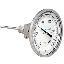 Cole-Parmer Industrial Bimetal Thermometer, 5” Dial ...