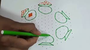 Apart from drawing lines, people also make twisted. 15 Dots Pongal Kolam 15 Pulli Pongal Panai Kolam Sanranthi Muggulu Bogi Kundalu Youtube