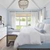 Bedside lamps with the gold band around clear glass. 1