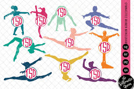 Download Gymnastics Svg Monogram Circle Frames Cuttable Design Cut Files Si By The Silhouette Queen Thehungryjpeg Com