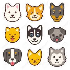 Beautiful wall murals, stickers, canvas prints and posters for any interior. Cartoon Dog Faces Set Different Breeds Of Dogs Cute Flat Icons Royalty Free Cliparts Vectors And Stock Illustration Image 57605685