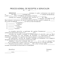 Cu privire la indeplinirea conditiilor pentru prezentare la receptie. Proces Verbal De Receptie A Serviciilor
