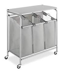 Whitmor 3 Section Rolling Laundry Sorter With Folding Station Ironing Board Laundry Sorter Whitmor Folding Laundry