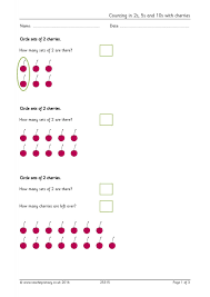Counting In 2s 5s And 10s With Cherries Counting In 2s Complex Sentences Worksheets Education Templates