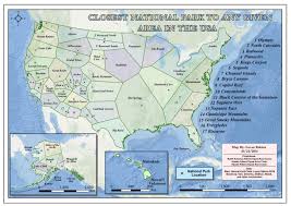 Closest National Park To Any Given Area In The United States Map National Parks Cartography