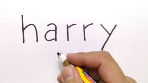 Very Easy How To Turn Word Harry Into Cartoon Harry Potter For Kids Learn How To Draw Youtube