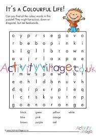 Colours Word Search For Kids Learning The Colour Words Or Just For Fun Color Activities For Toddlers Color Activities Kids Learning