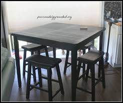 The frame gives durability and solid back brings. Black Pub Table Makeover With Milk Paint Hometalk
