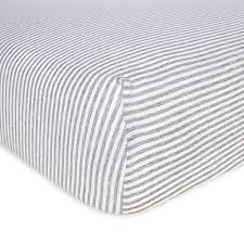 Buy top selling products like marmalade™ cotton jersey fitted crib sheet in grey and aden + anais® essentials fitted muslin crib sheet in starry grey. Burt S Bees Baby Bee Essentials Stripe Organic Cotton Fitted Crib Sheet In Grey Bed Bath Beyond